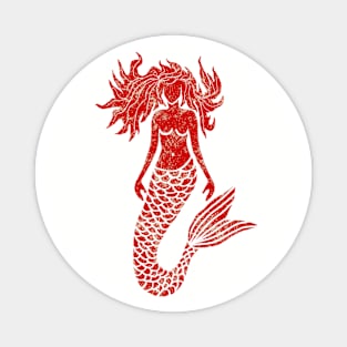 Print of mermaid Magnet